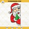 Peeking Santa Claus SVG DXF EPS PNG Cricut Silhouette Vector Clipart