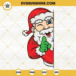 Peeking Santa Claus SVG DXF EPS PNG Cricut Silhouette Vector Clipart