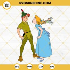 Peter Pan Wendy And Tinkerbell SVG DXF EPS PNG Cricut Silhouette Clipart