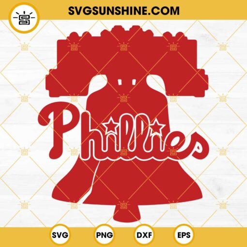 Phillies Liberty Bell SVG, Philadelphia Baseball SVG, Red Bell Phillies SVG