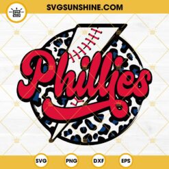 Phillies Baseball Lightning Bolt SVG, Philadelphia Phillies Leopard Print SVG, Phillies SVG