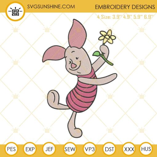 Piglet Winnie The Pooh Embroidery Design File