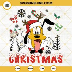 Pluto Christmas SVG, Disney Pluto Christmas SVG, Christmas Pluto Reindeer SVG PNG DXF EPS Files