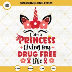 Princess Drug Free SVG, Red Ribbon Week SVG, No To Drugs SVG, Drug Free SVG, Anti-Drug SVG, Red Ribbon SVG