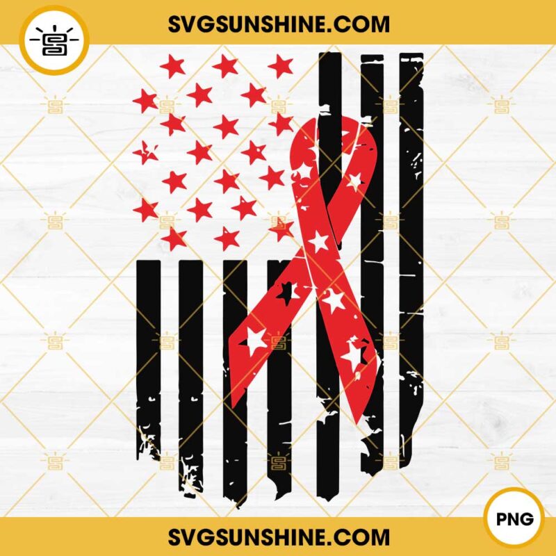 Red Ribbon Week American Flag SVG PNG DXF EPS Cut Files For Cricut ...