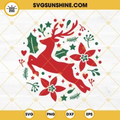 Reindeer Christmas SVG, Reindeer Christmas Ornament SVG PNG EPS DXF Files