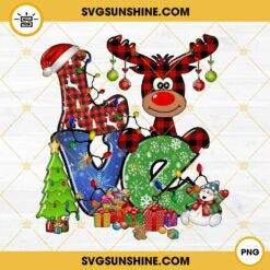 Rudolph Love Christmas PNG, Rudolph Buffalo Plaid PNG Digital Download