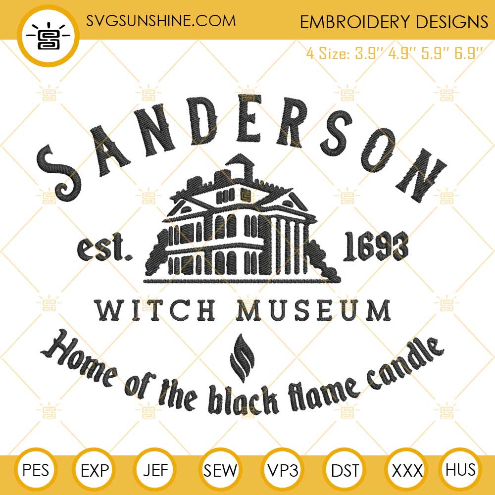 Sanderson Sisters Witch Museum Embroidery Design File