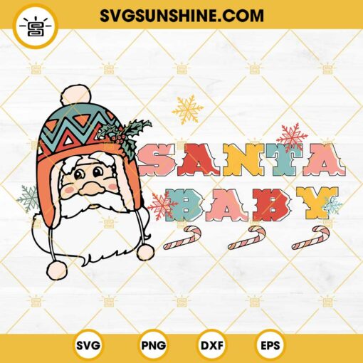 Santa Baby SVG, Kids Christmas SVG, Santa Claus Christmas SVG
