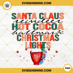 Santa Claus Reindeer Hot Cocoa Hallmark Christmas Lights PNG Files