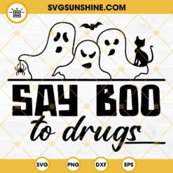 Say Boo To Drugs SVG, Anti Drug SVG, Cancer Ribbon SVG