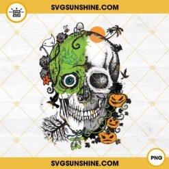 Skull Pumpkin Halloween PNG, Skull Halloween Season PNG Digital Download