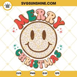 Smiley Face Merry Christmas SVG PNG DXF EPS Cut Files