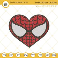 Spiderman Heart Embroidery Designs, Spiderman Valentines Day Machine Embroidery Design File