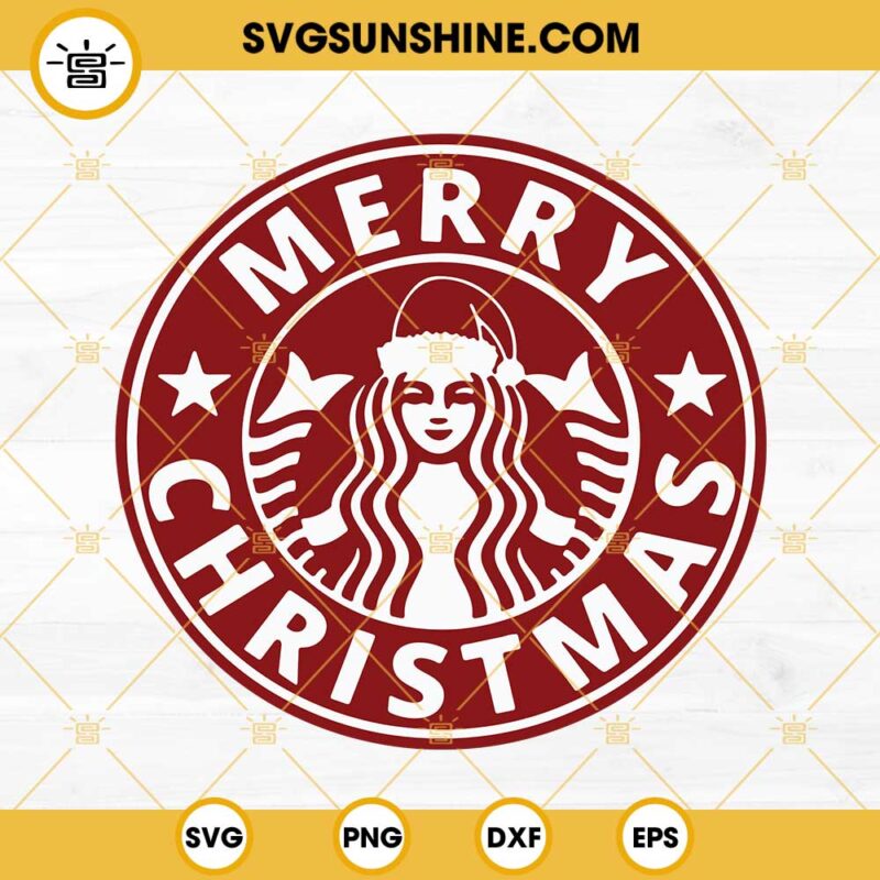 Starbucks Logo Santa Hat Christmas SVG, Merry Christmas Starbucks Cup