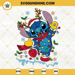 Stitch Christmas Lights SVG, Stitch Christmas SVG PNG DXF EPS Files
