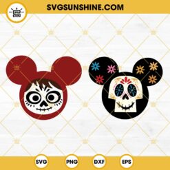 Sugar Skull Mickey Head SVG, Coco Disney SVG, Day Of The Dead SVG Digital Download Files