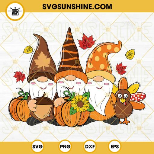 Thanksgiving Gnomes Pumpkins And Turkey SVG, Gnome Fall SVG, Autumn Gnome SVG, Thanksgiving  SVG