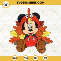 Thanksgiving Mickey Mouse Turkey SVG PNG DXF EPS Instant Download