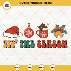 Tis The Season Christmas Milk and Cookies Svg, Cute Christmas Svg, Retro Christmas Cookies & Milk Svg Cut Files