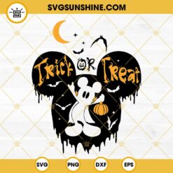 Trick Or Treat Mickey Mouse Halloween SVG, Mouse Head Halloween SVG PNG EPS DXF Cricut Silhouette