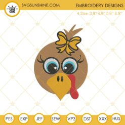 Turkey Face Embroidery Designs, Little Turkey Embroidery Design Files