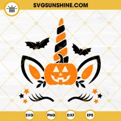Unicorn Face Pumpkin Halloween SVG Instant Digital Download