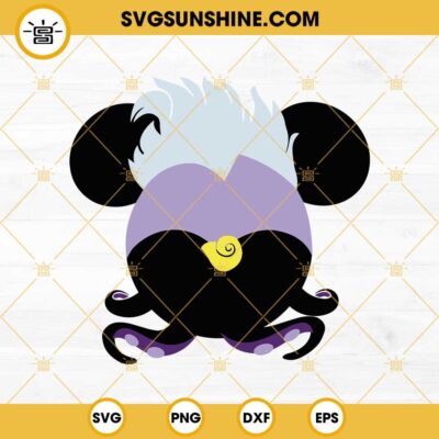 Ursula SVG, Disney Mouse Ears Ursula SVG, Outline Ursula SVG, Little