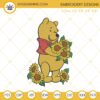 Winnie The Pooh With Sunflowers Embroidery Design File