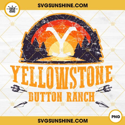 Yellowstone Dutton Ranch Vintage Design PNG, Yellowstone Arrow PNG Digital Download