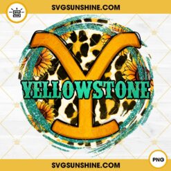 Yellowstone Glitter Sunflower Leopard PNG, Yellowstone PNG Digital Download