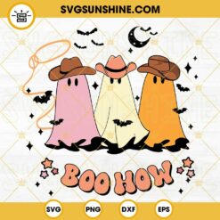 Boo How SVG, Boo Haw SVG, Cowboy Ghost Halloween SVG PNG DXF EPS