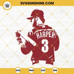 Bryce Harper 3 SVG, Philadelphia Phillies Baseball SVG PNG DXF EPS Vector Clipart