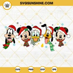 Disney Characters Merry Christmas SVG, Christmas Friends SVG, Christmas Squad SVG