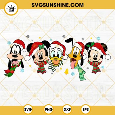 Christmas Disney Characters Face SVG Bundle, Disney Christmas SVG ...