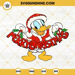 Disney Donald Duck Merry Christmas SVG PNG DXF EPS Cricut Silhouette Clipart