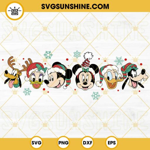 Disney Friends Christmas SVG PNG DXF EPS Cricut Silhouette Vector Clipart