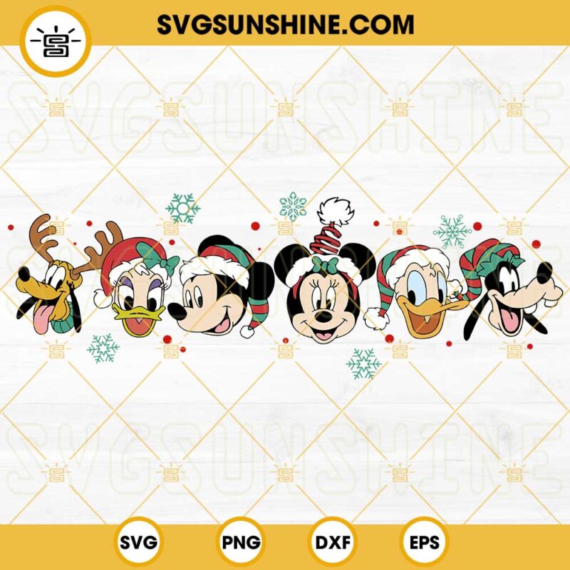 Disney Friends Christmas SVG PNG DXF EPS Cricut Silhouette Vector Clipart