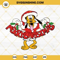 Disney Pluto Merry Christmas SVG PNG DXF EPS Cricut Silhouette Clipart