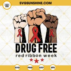 Drug Free SVG, Red Ribbon Week SVG, Red Ribbon SVG, Awareness Month SVG