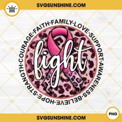 Fight Cancer PNG, Leopard Breast Cancer Awareness PNG File Digital Download