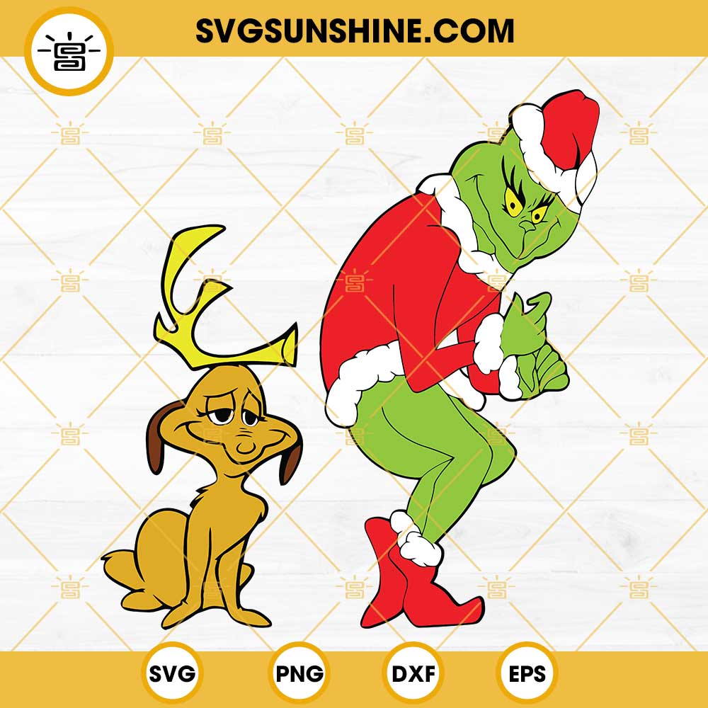 Grinch And Max Dog Driving Buffalo Plaid Truck SVG, Grinch