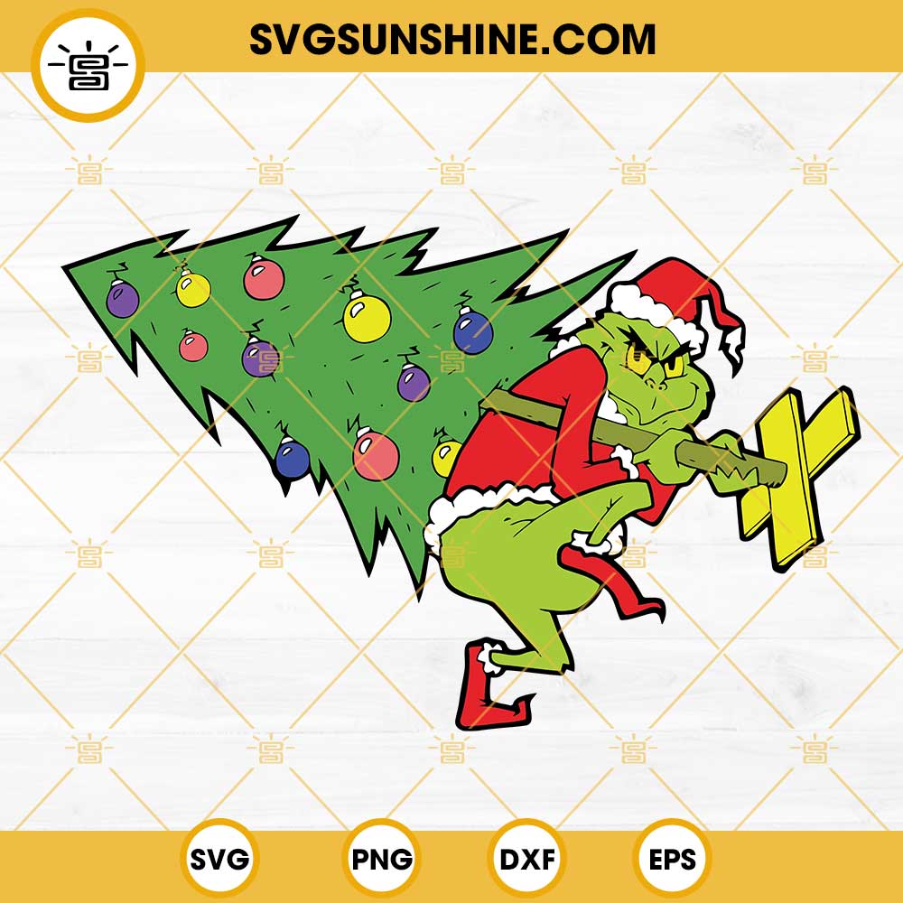 Grinch Stealing Christmas Tree SVG Grinch Stole Christmas Tree SVG PNG EPS DXF Files