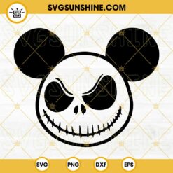 Jack Skellington Mickey Ears SVG, Mickey Halloween SVG, Jack Skellington Face SVG