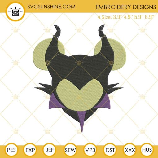 Maleficent Mouse Ears Embroidery Design File