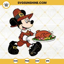 Mickey Mouse Happy Thanksgiving SVG PNG DXF EPS Cricut Silhouette Vector Clipart