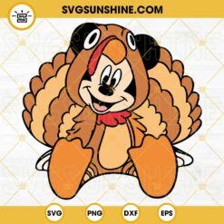 Mickey Turkey Gobble Thanksgiving SVG PNG DXF EPS Cricut Silhouette Vector Clipart