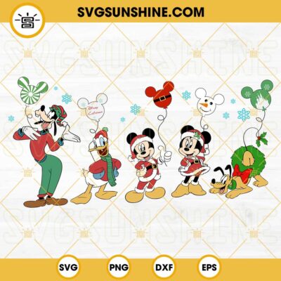 Mickey Mouse And Friends Christmas SVG, Christmas Disney Characters SVG ...