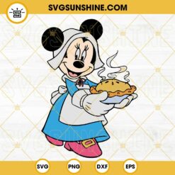 Minnie Mouse Pilgrim Thanksgiving SVG PNG DXF EPS Cricut Silhouette Vector Clipart