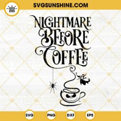 Nightmare Before Christmas Coffee SVG DXF EPS PNG Cricut Silhouette Vector Clipart
